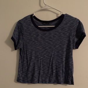 Wet Seal Marled Navy/White Crop Top